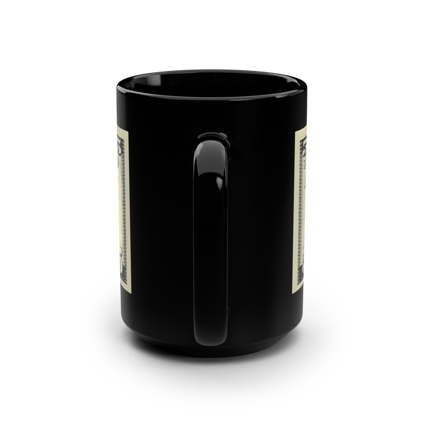 Slack Radio 5 Dollar Reserve Note Black Mug, 15oz
