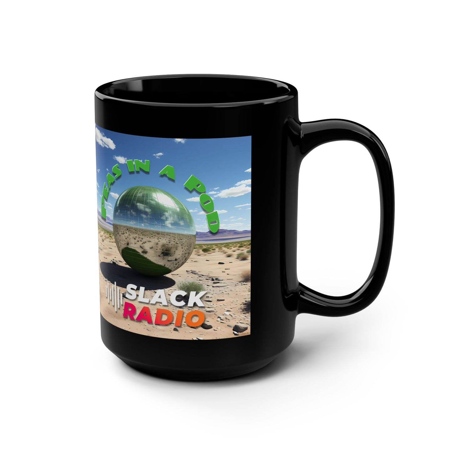 Peas in a Pod / Slack Radio Black Mug, 15oz