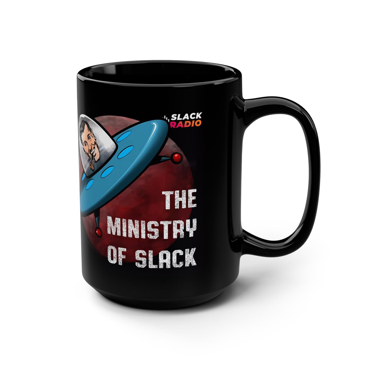 The Ministry of Slack / Slack Radio Black Mug, 15oz