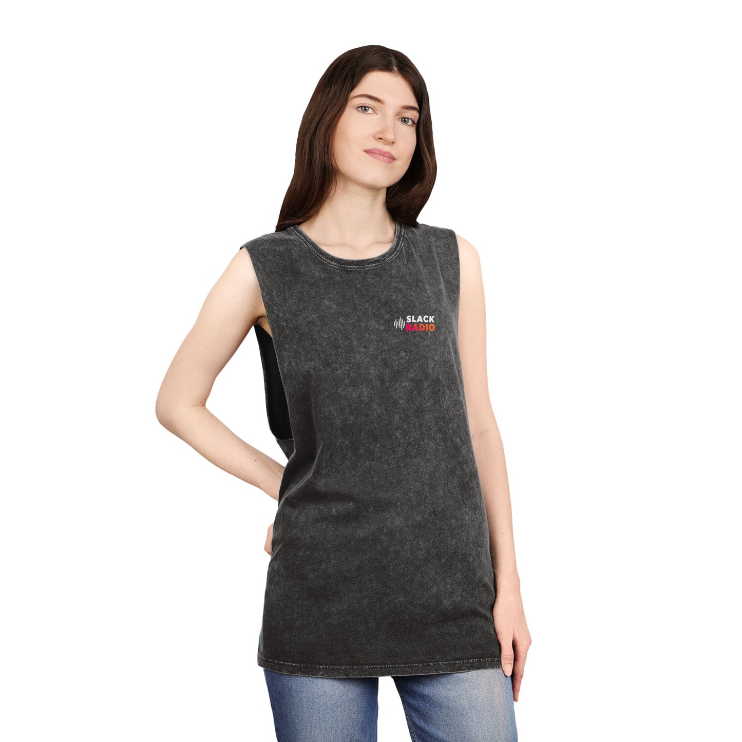 Slack Radio Logo Unisex Stonewash Tank Top