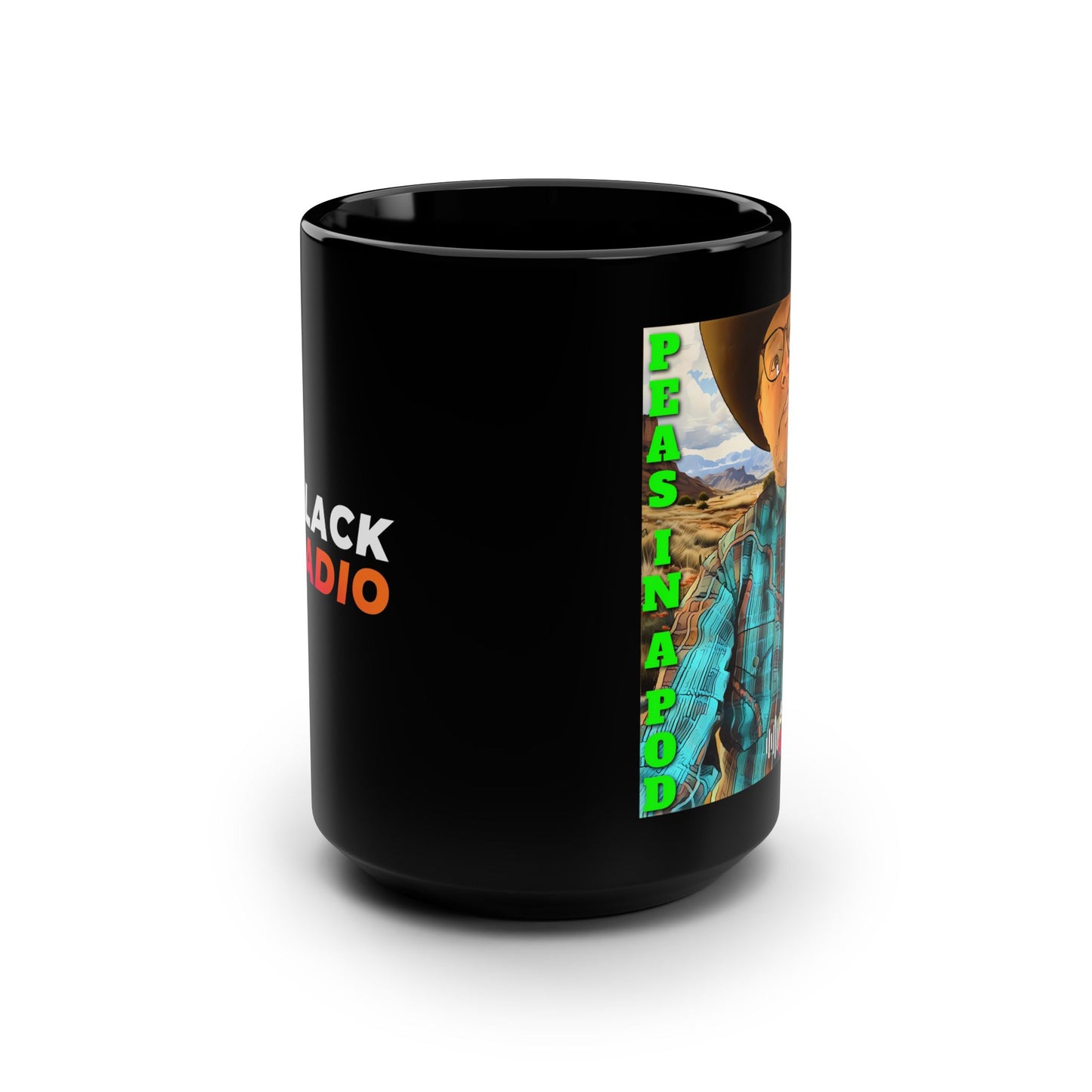 Peas in a Pod / Slack Radio Black Mug, 15oz