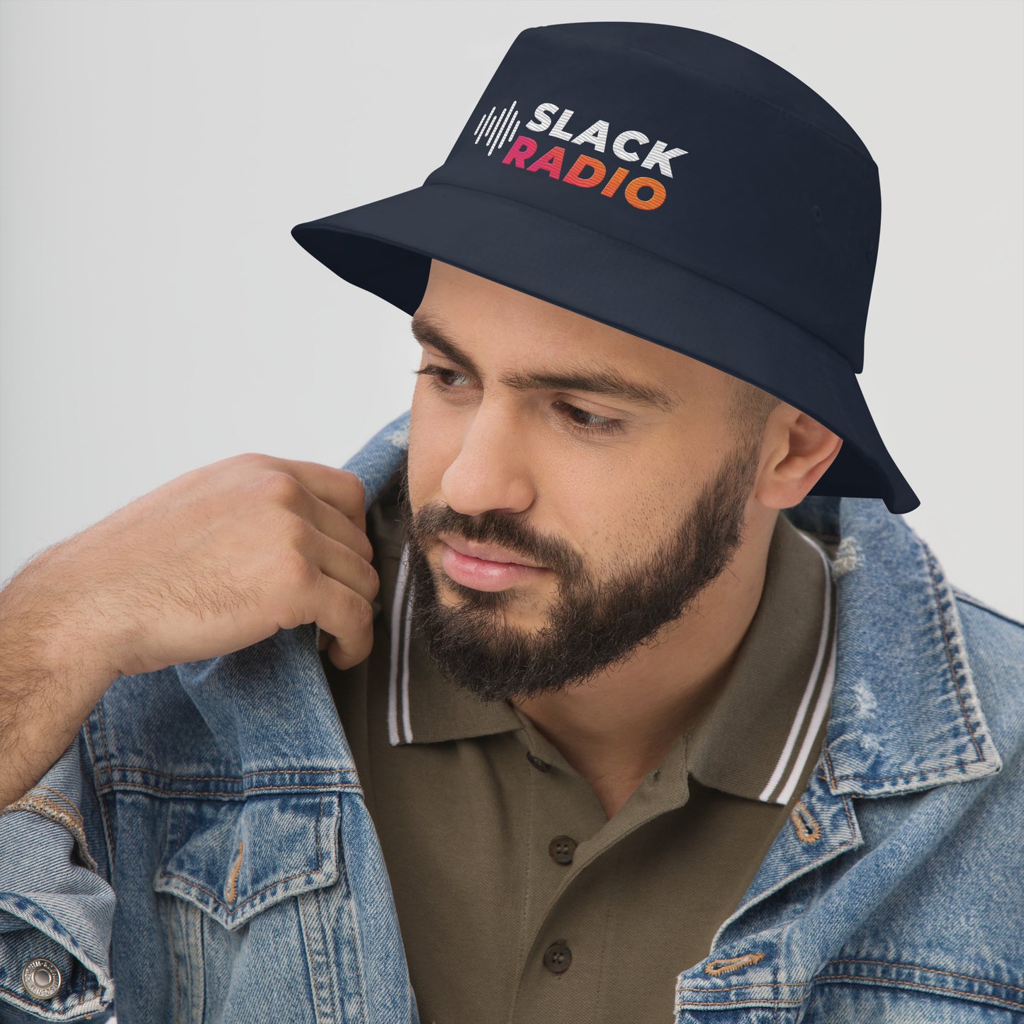 Slack Radio Embroidered Bucket Hat
