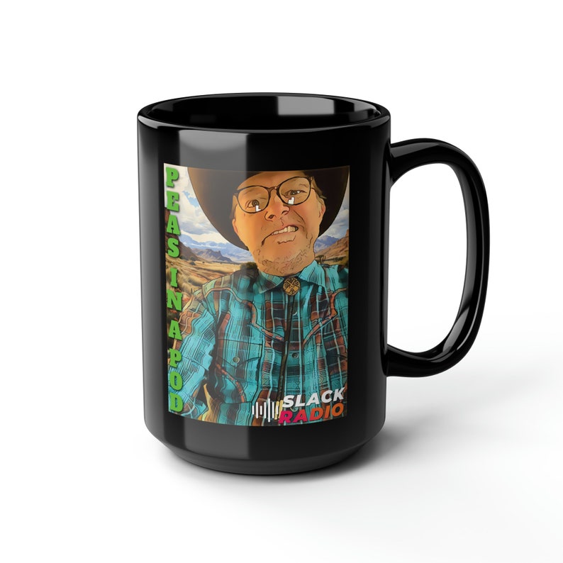 Peas in a Pod 2 / Slack Radio Black Mug, 15oz