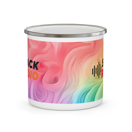 Slack Radio Rainbow Swirl Enamel Camping Mug