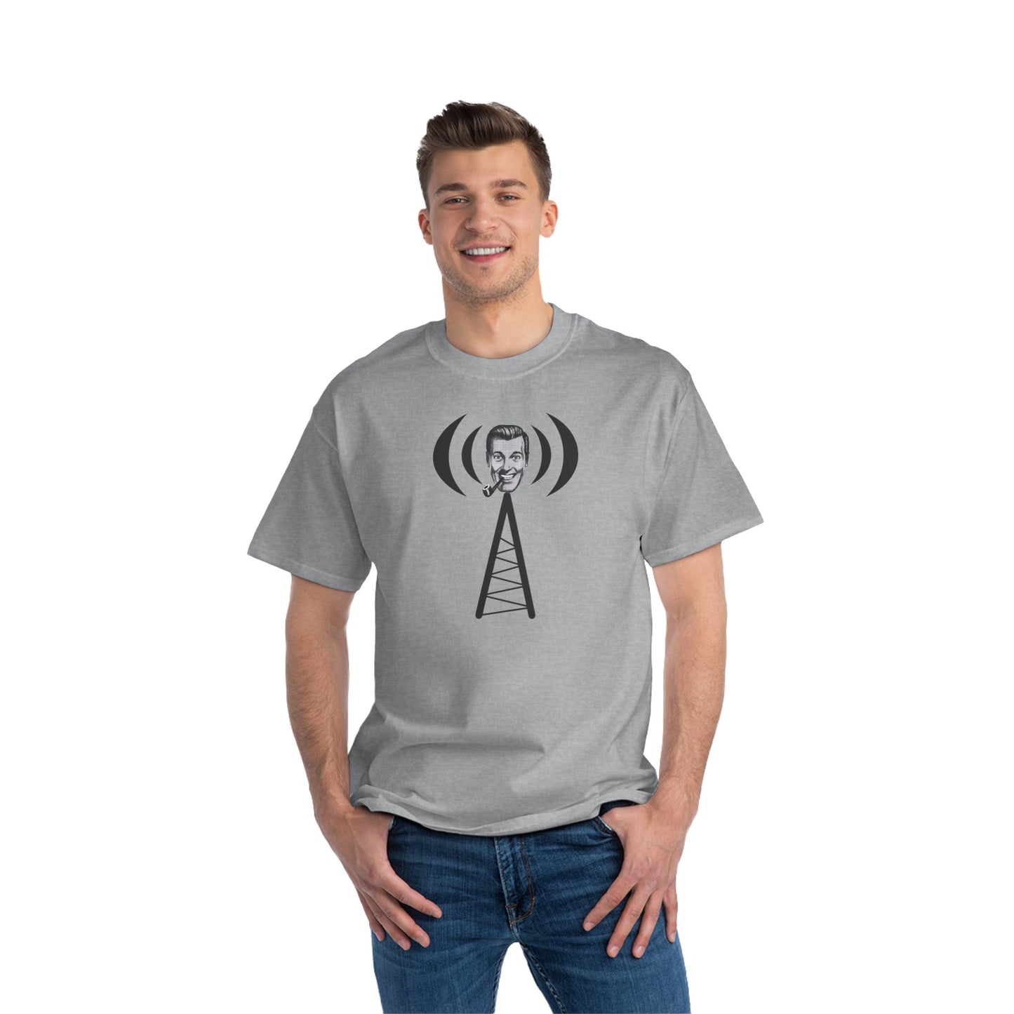 Bob Dobbs / Slack Radio Logo Beefy-T® Short-Sleeve T-Shirt