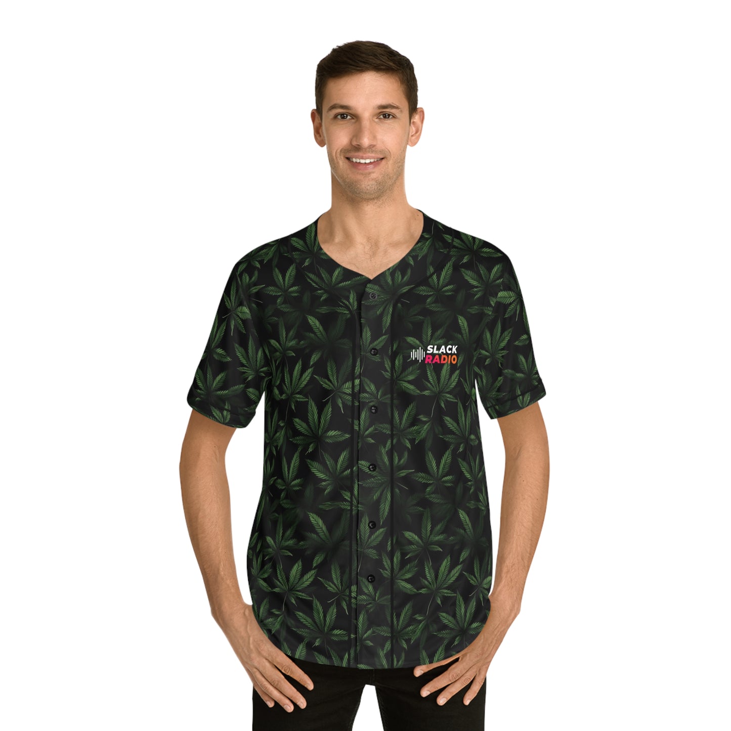 Slack Radio / Cannabis Leaf Men's Baseball Jersey