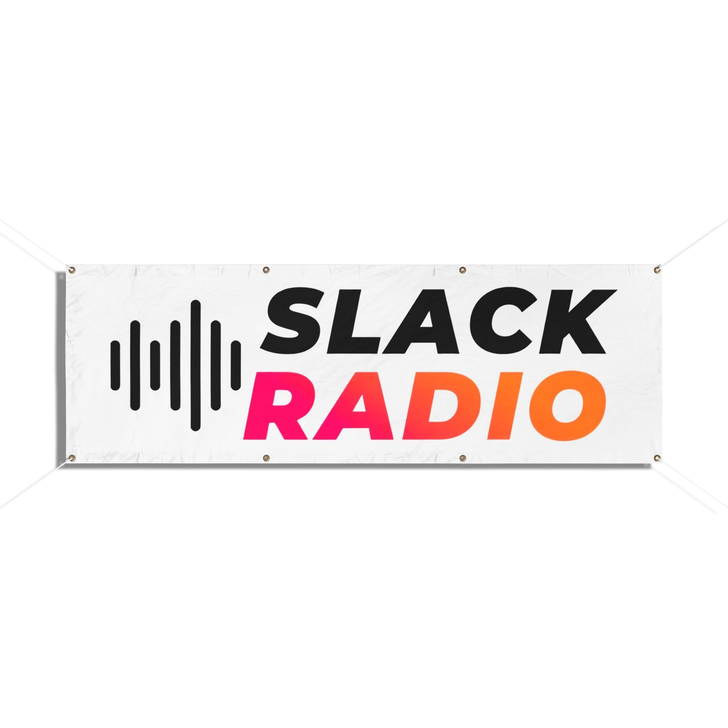 White Slack Radio Vinyl Banners