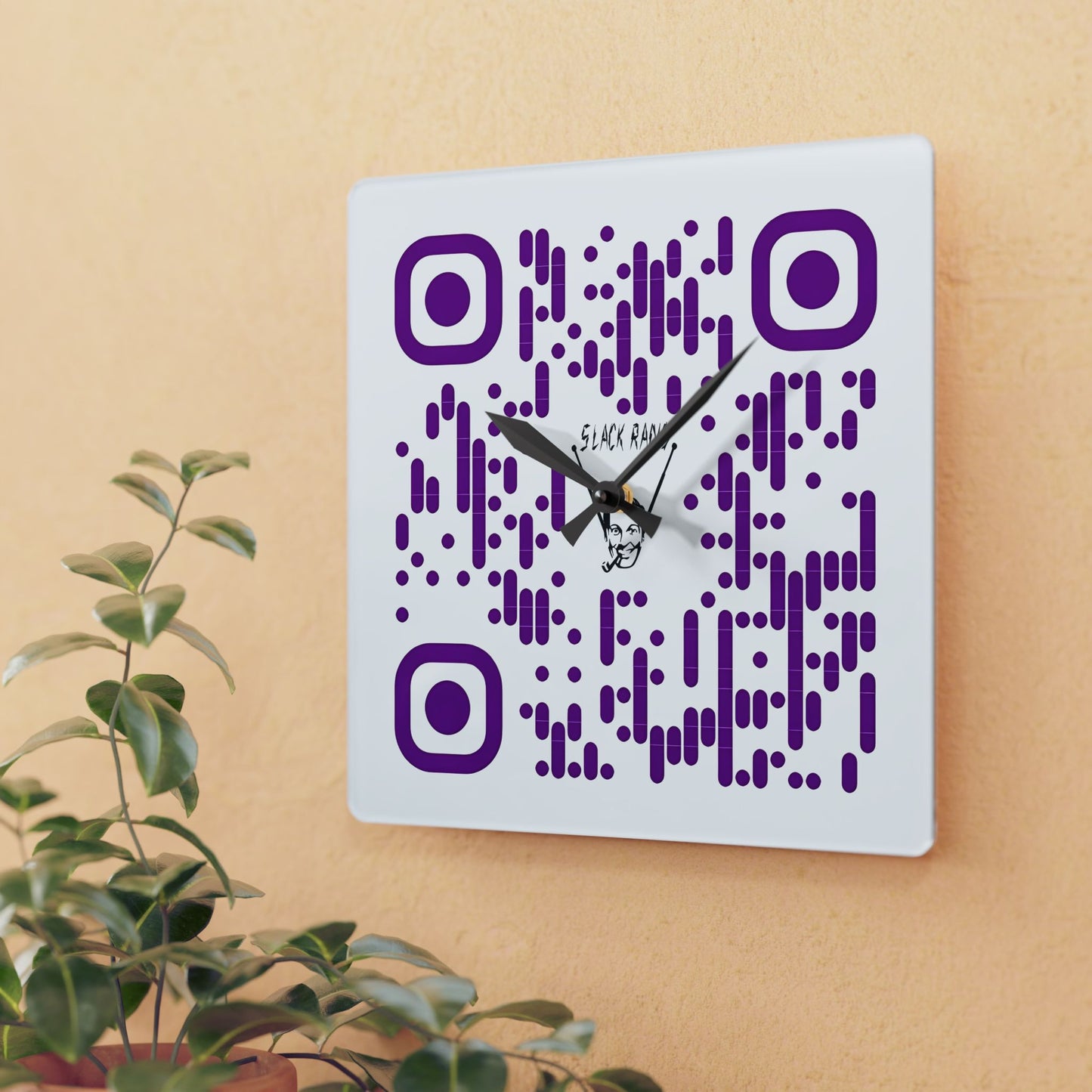 Slack Radio QR Code Acrylic Wall Clock