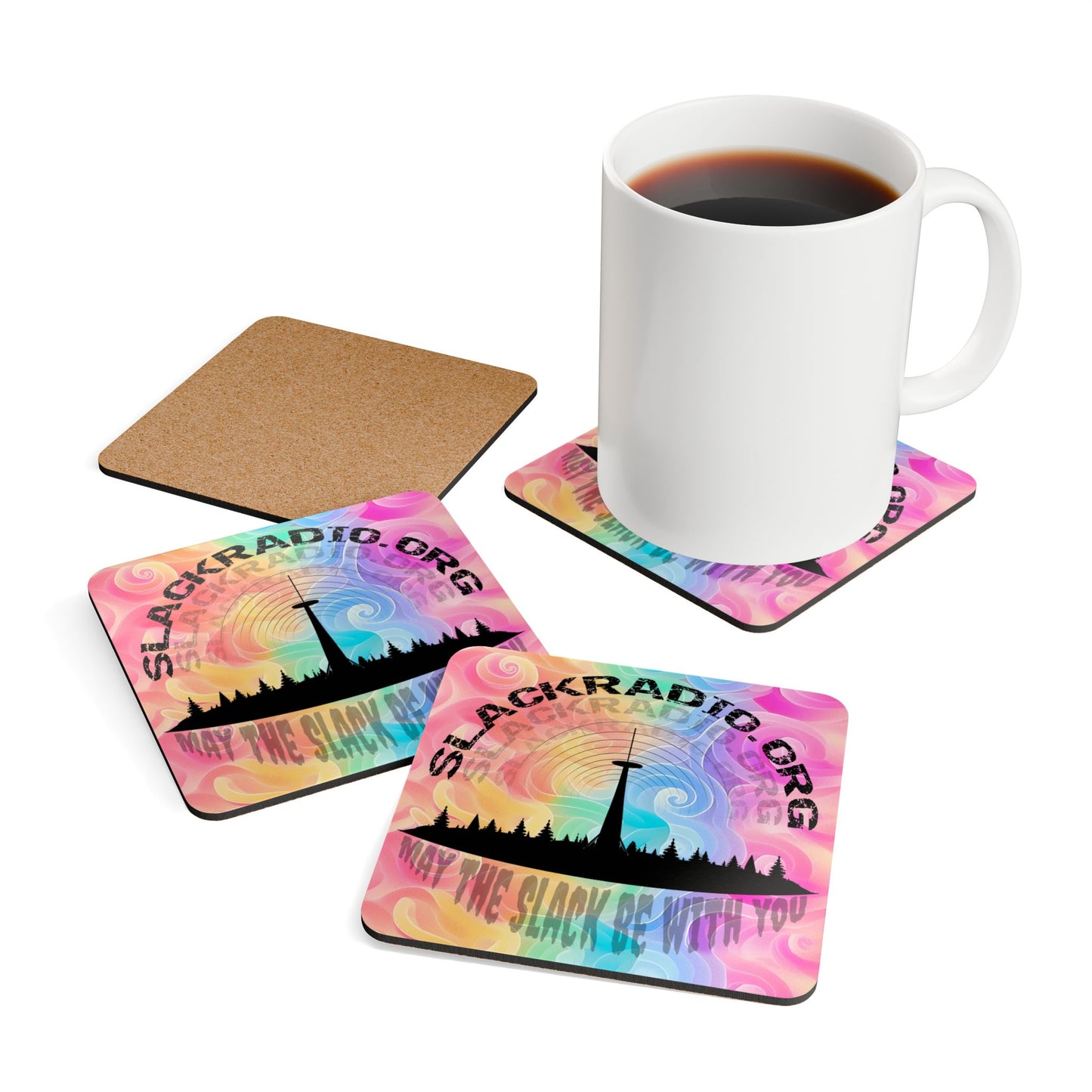 Slack Radio Corkwood Coaster Set