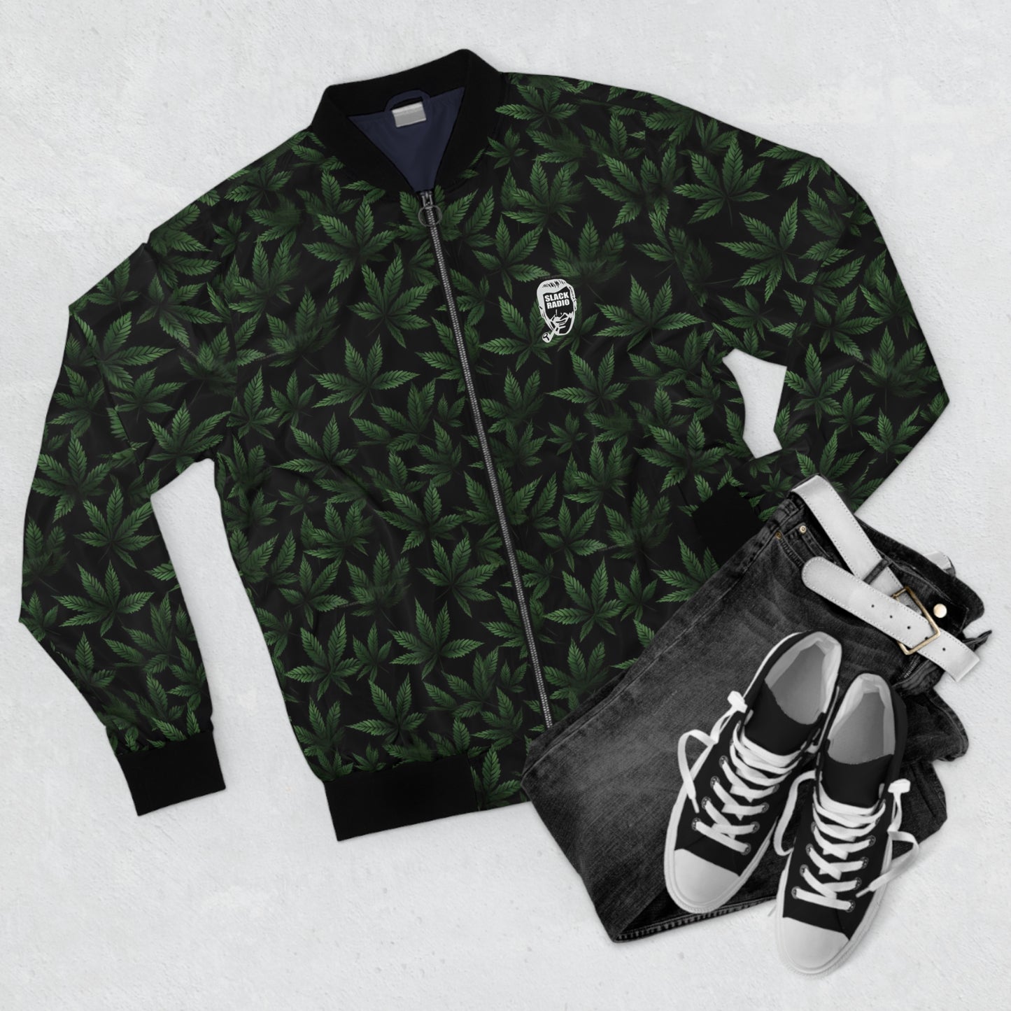 Slack Radio / Cannabis Leaf Men's Bomber Jacket