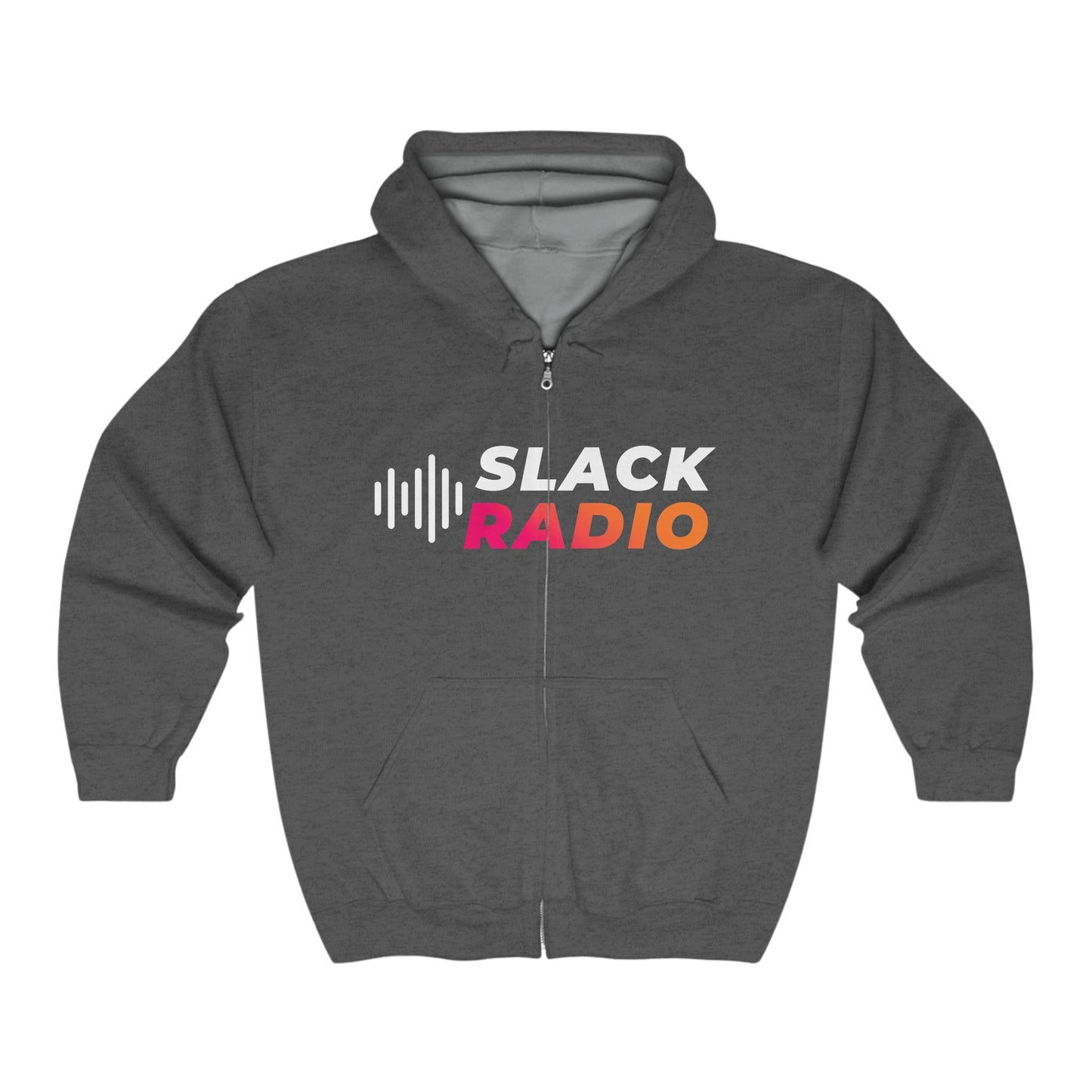 Unisex Slack Radio Logo Full Zip Hooded Sweatshirt