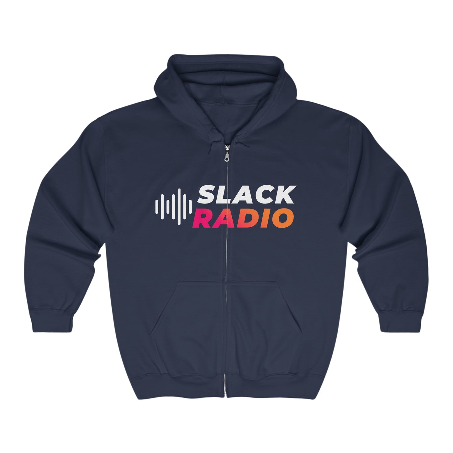 Unisex Slack Radio Logo Full Zip Hooded Sweatshirt