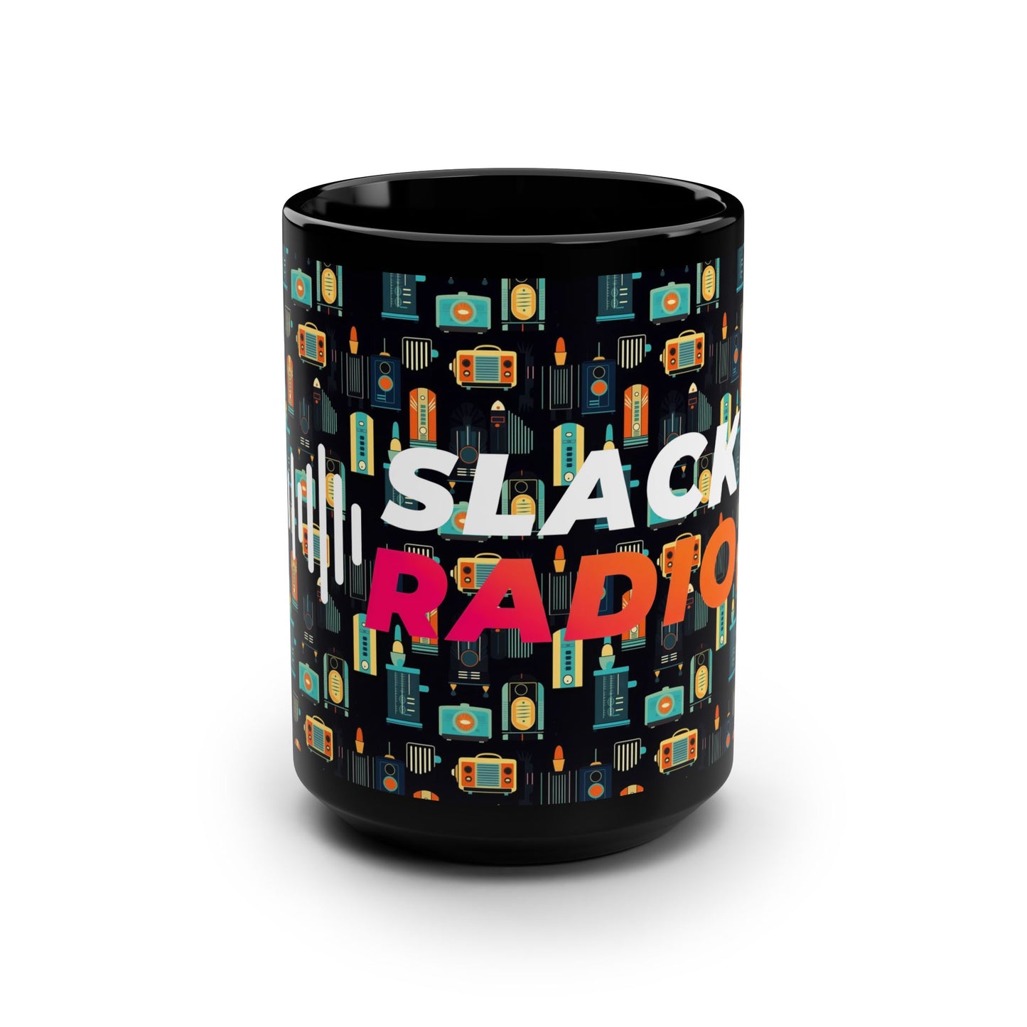 Retro Slack Radio Black Mug, 15oz