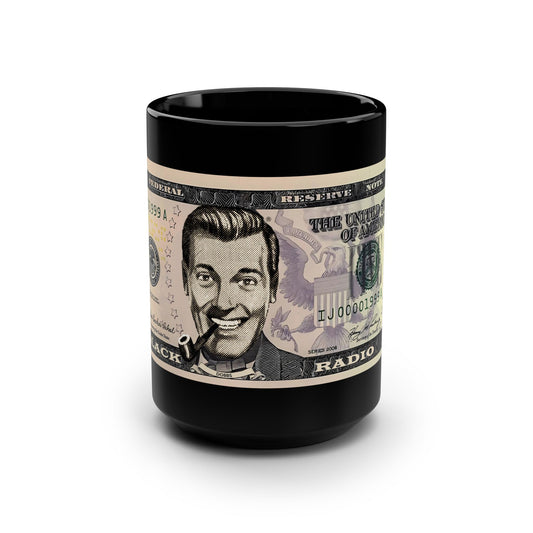 Slack Radio 5 Dollar Reserve Note Black Mug, 15oz