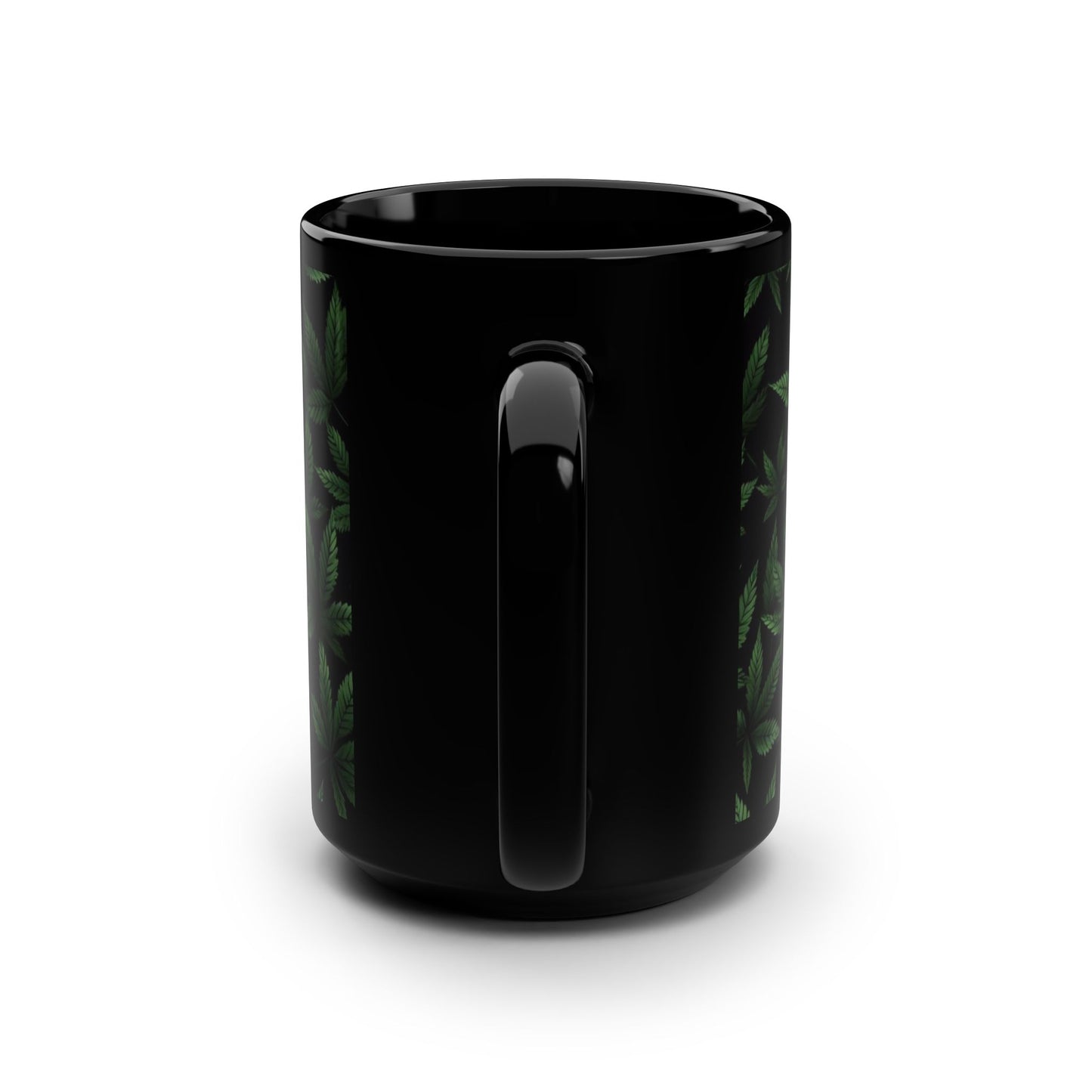 Slack Radio / Cannabis Leaf Black Mug, 15oz