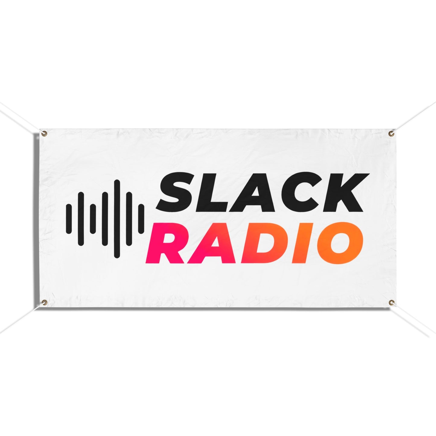 White Slack Radio Vinyl Banners