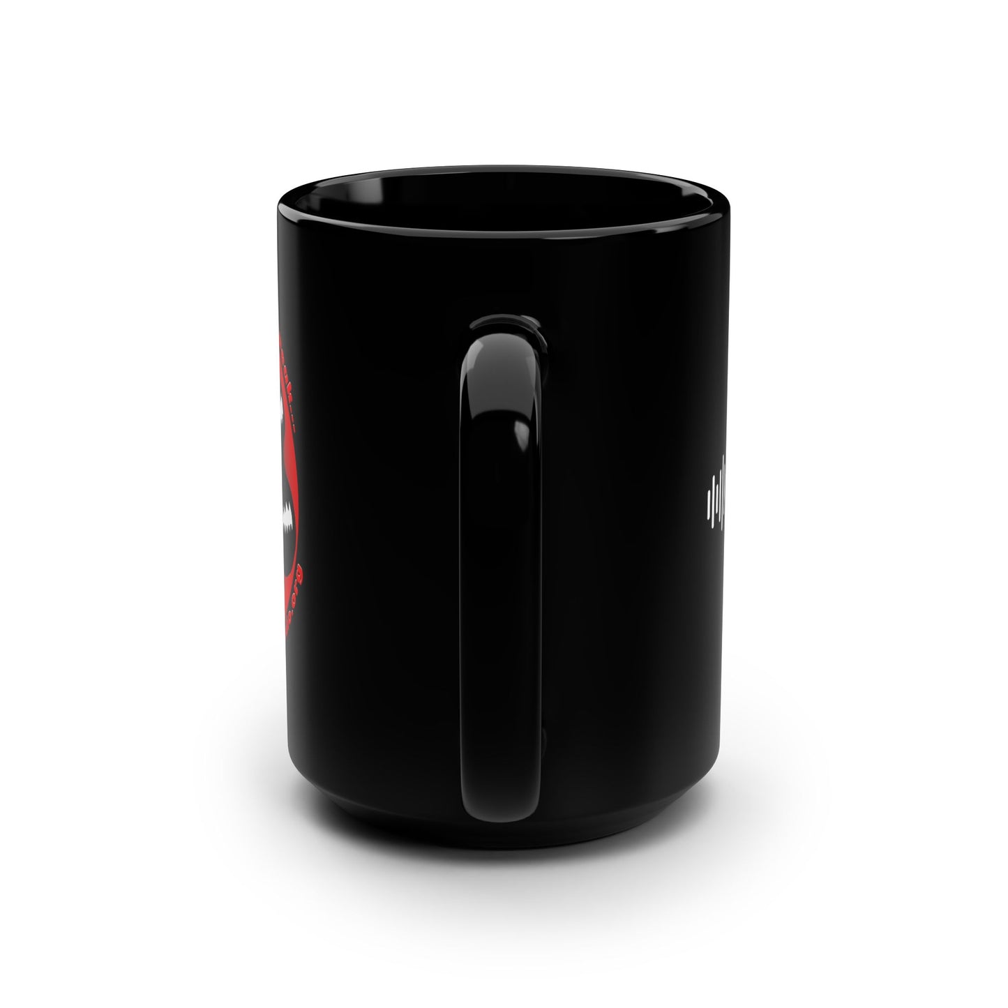 Shhh Listen To Slack Radio Black Mug, 15oz