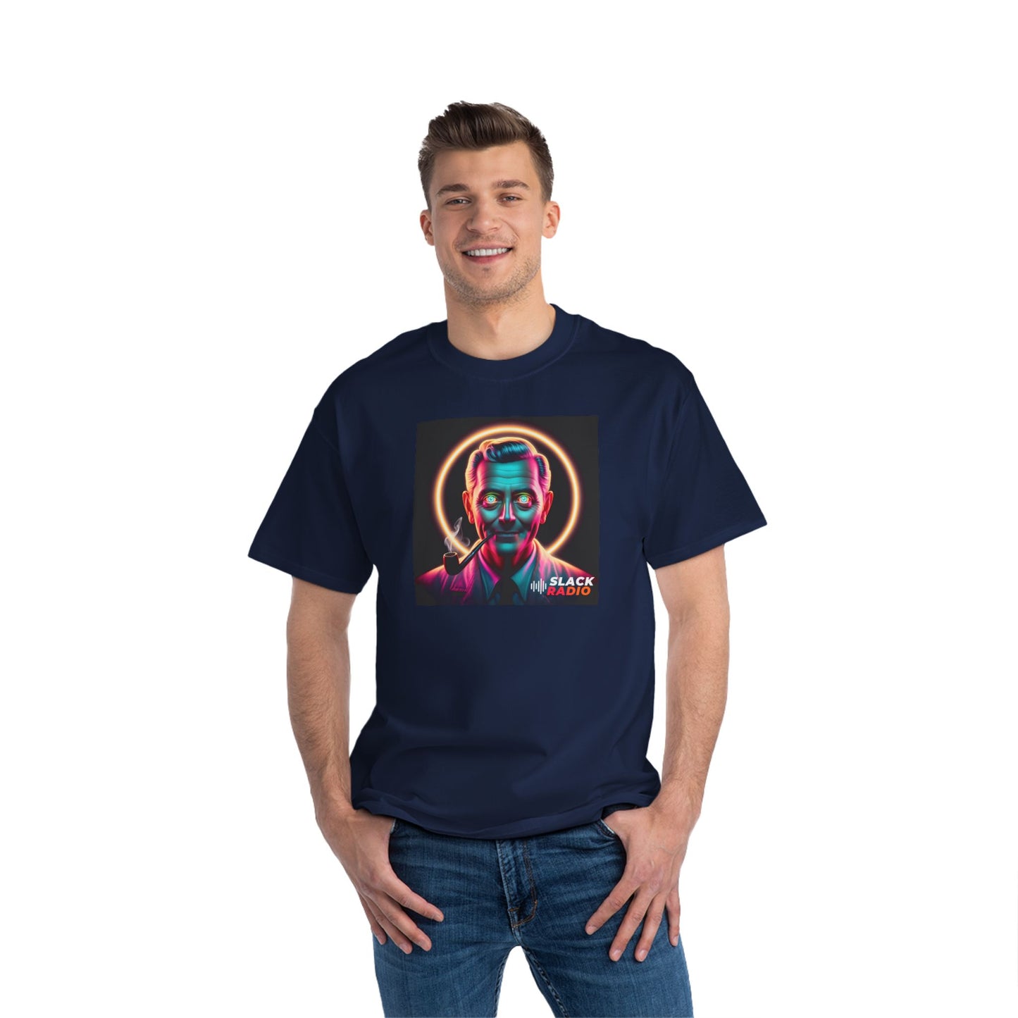 Slack Radio Pipe Smoking Man 1 Beefy-T® Short-Sleeve T-Shirt