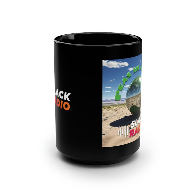 Peas in a Pod 1 / Slack Radio Black Mug, 15oz