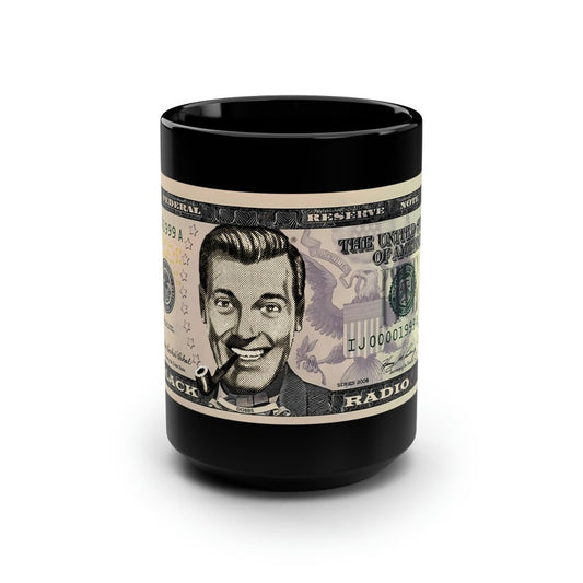 Slack Radio 5 Dollar Reserve Note Black Mug, 15oz