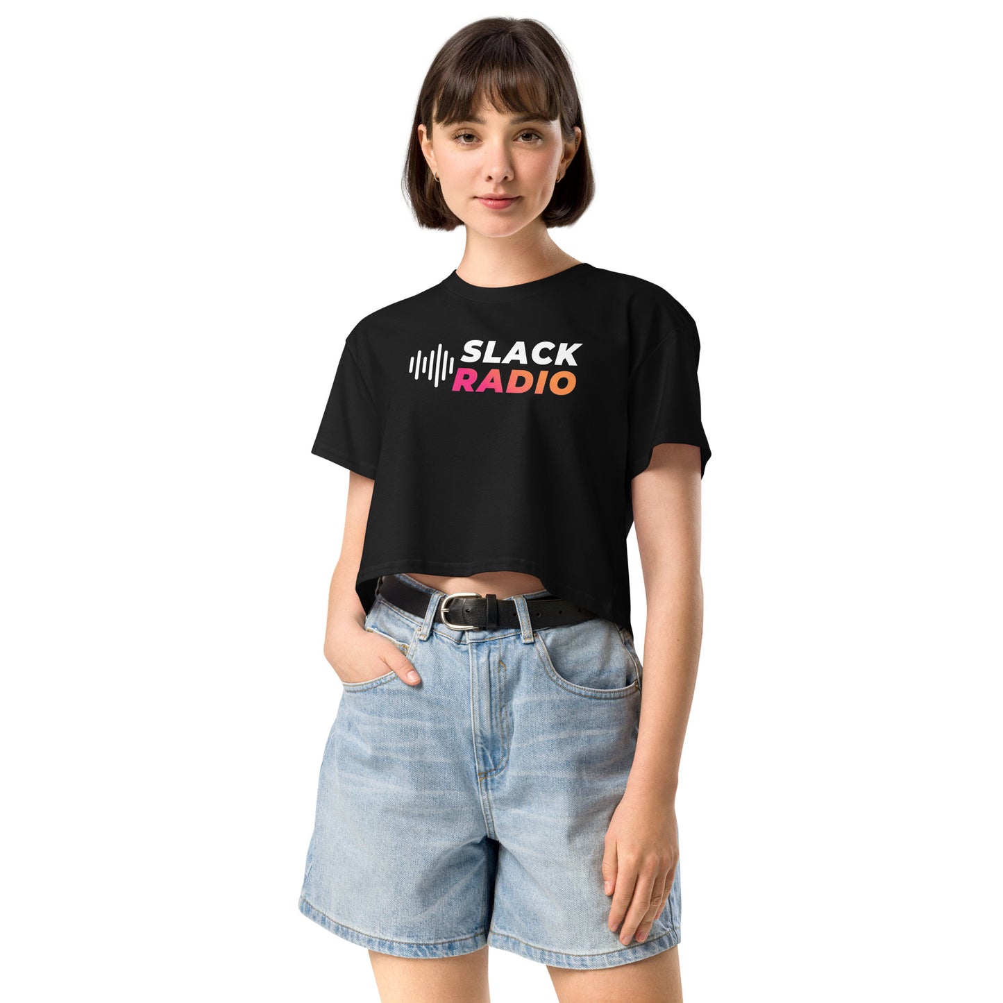 Women’s Slack Radio Black Crop Top